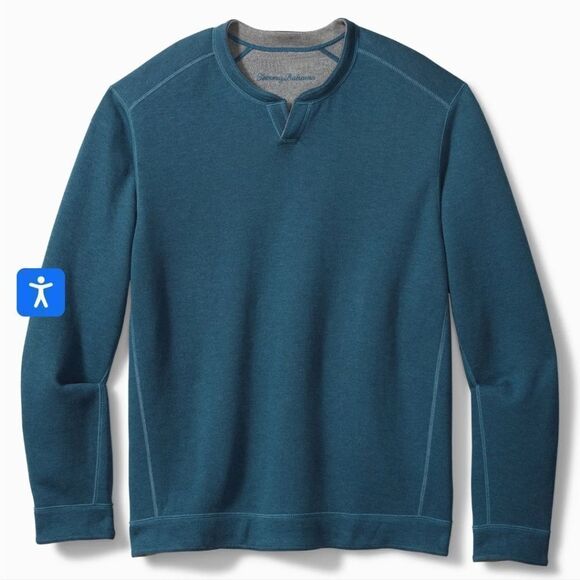 Tommy Bahama Flipshore Abaco Reversible Sweater Size Large Grey & Blue - Picture 4 of 8